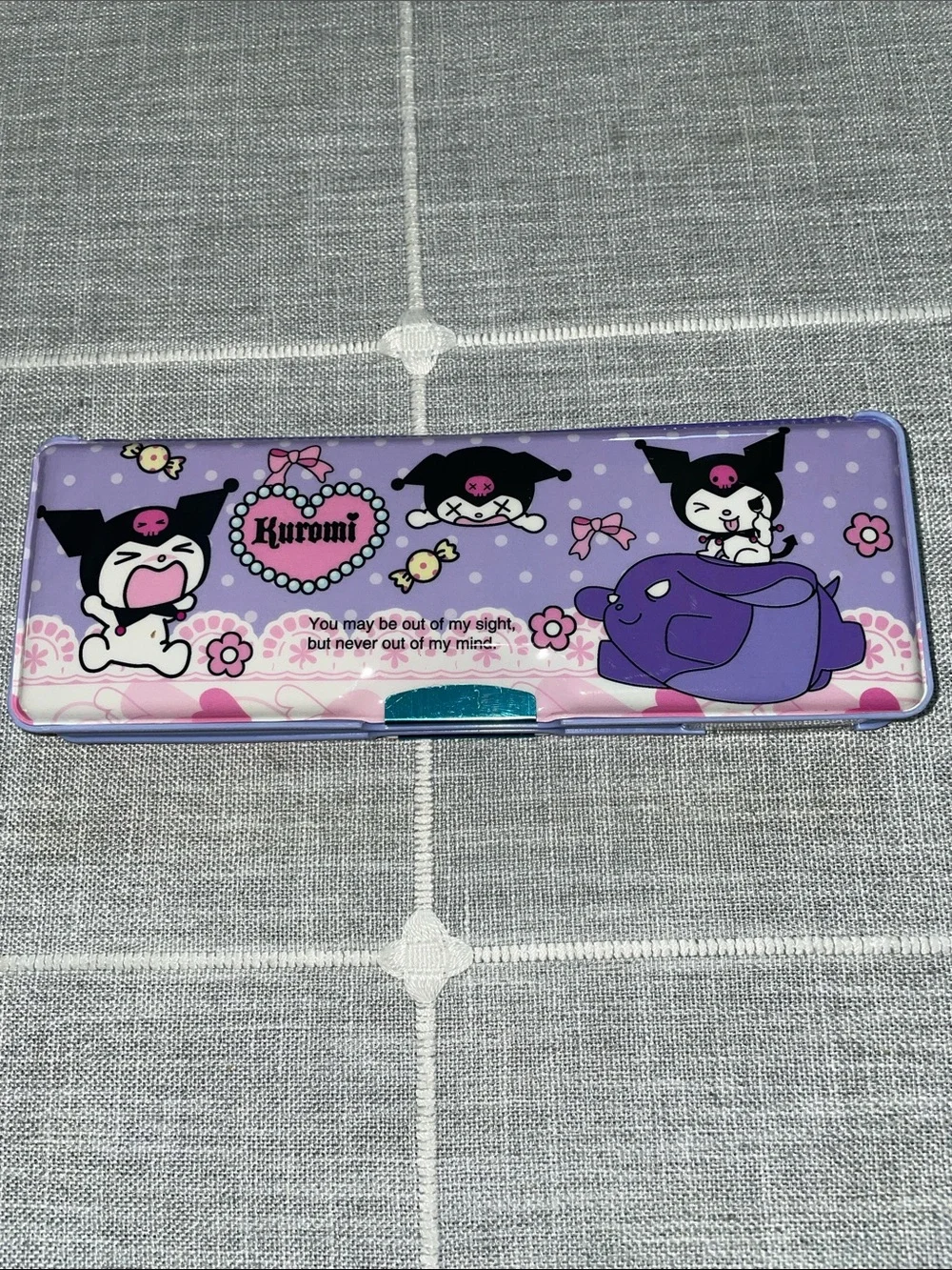 Kuromi Lavender Pencil Case with built in sharpener